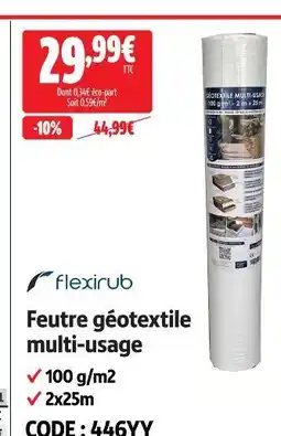 Screwfix Flexirub feutre géotextile multi-usage offre