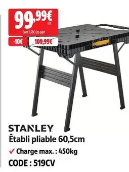 Screwfix Stanley établi pliable 60,5cm offre