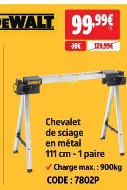 Screwfix Dewalt chevalet de sciage en métal 111 cm - 1 paire offre