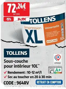 Screwfix Tollens sous-couche pour intérieur offre