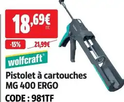Screwfix Wolfcraft pistolet à cartouches mg 400 ergo offre
