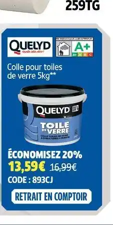 Screwfix Quelyd colle pour toiles de verre 5 kg offre