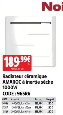 Screwfix Radiateur céramique amaroc à inertie sèche offre