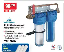 Screwfix Kit de filtration duplex aquaphos easy 9” 3/4” offre