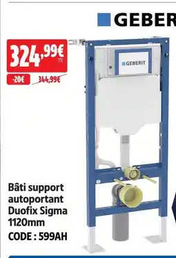 Screwfix Geberit bâti support autoportant duofix sigma 1120mm offre