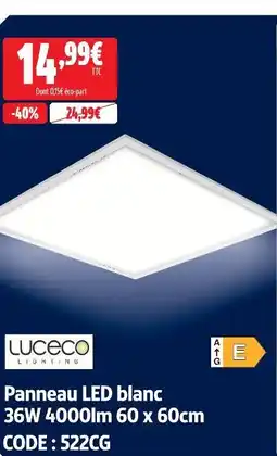Screwfix Luceco lighting panneau led blanc offre