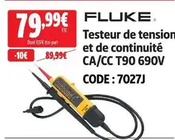 Screwfix Fluke testeur de tension et de continuité ca/cc t90 690v offre