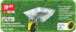 Screwfix Brouette galvanisée 85l à roue anti-crevaison offre