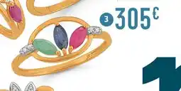 E.Leclerc Bague saphir, rubis, émeraude et diamants offre