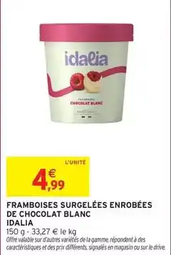 Intermarché Express Signal - framboises surgelées enrobées de chocolat blanc offre