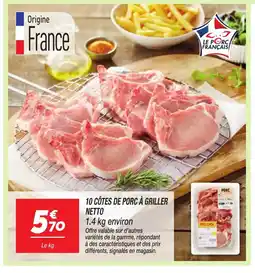 Netto NETTO 10 côtes de porc à griller offre