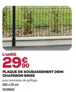 Gedimat Plaque de soubassement demi chaperon grise offre