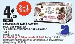 E.Leclerc La manufacture des belles glaces - crème glacée pâte à tartiner éclats de noisettes offre