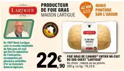E.Leclerc Lartigue - foie gras de canard entier mi-cuit du sud-ouest offre