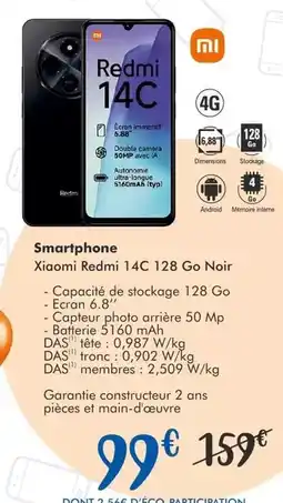 E.Leclerc Xiaomi - smartphone redmi 14c 128 go noir offre