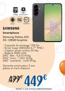 E.Leclerc Samsung - smartphone galaxy a56 5g 128gb offre