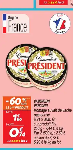 Netto PRÉSIDENT Camembert offre