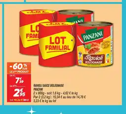 Netto PANZANI Ravioli sauce bolognaise offre