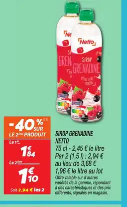 Netto NETTO Sirop grenadine offre