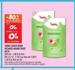 Netto NETTO Crème lavante mains recharge amande douce offre