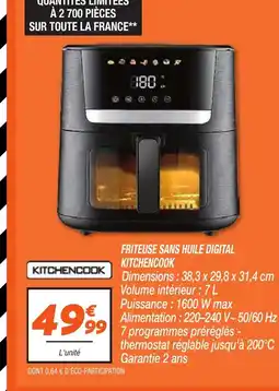 Netto KITCHENCOOK Friteuse sans huile digital offre