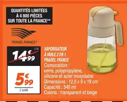 Netto Vaporisateur à huile 2 en 1 pradel france offre