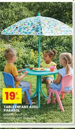 Stokomani Table enfant avec parasol offre