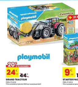 Stokomani PLAYMOBIL Grand tracteur offre