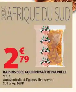 Auchan Supermarché MAÎTRE PRUNILLE Raisins secs golden offre