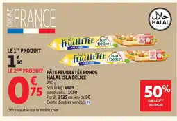 Auchan Supermarché ISLA DÉLICE Pâte feuilletée ronde halal offre