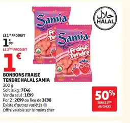 Auchan Supermarché SAMIA Bonbons fraise tendre halal offre