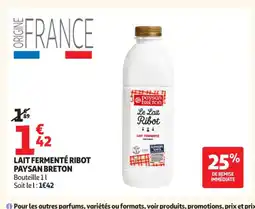 Auchan Supermarché PAYSAN BRETON Lait fermenté ribot offre
