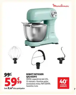 Auchan Supermarché MOULINEX Robot patissier QA1403F0 offre