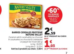 Bi1 NATURE VALLEY Barres cereales proteine offre