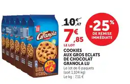 Bi1 LU Cookies aux gros eclats de chocolat granola offre