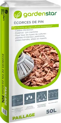 Auchan Gardenstar écorce de pin 50 l offre