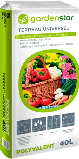 Auchan Gardenstar terreau universel 40 l offre