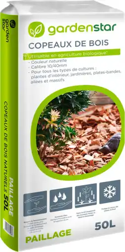 Auchan Gardenstar copeaux de bois naturel 50 l offre
