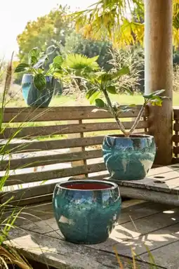 Auchan Gardenstar pot en terre cuite emaillee offre