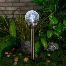 Auchan Gardenstar borne solaire en verre h.38cm offre