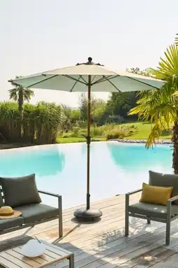 Auchan Gardenstar parasol droit effet bois ø 2,7 m offre