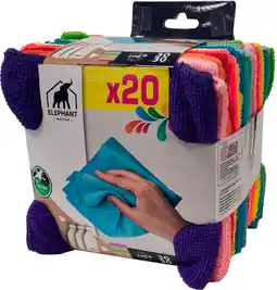 Auchan Elephant lavettes microfibres elephant offre