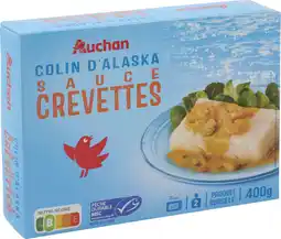 Auchan Auchan colin d'alaska sans arête sauce à la crevette msc surgelé auchan offre