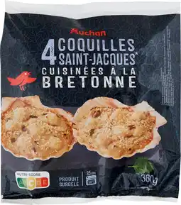 Auchan Auchan coquilles saint-jacques cuisinées à la bretonne surgelées auchan offre