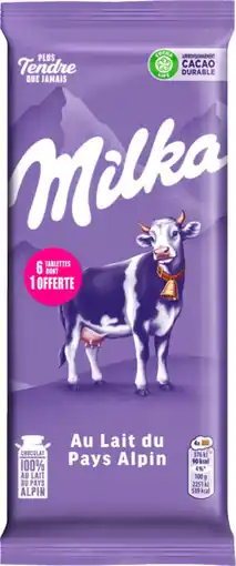 Auchan Milka tablettes de chocolat au lait milka offre