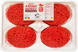 Auchan Supermarché Auchan 4 steaks hachés pur bœuf façon bouchère auchan offre
