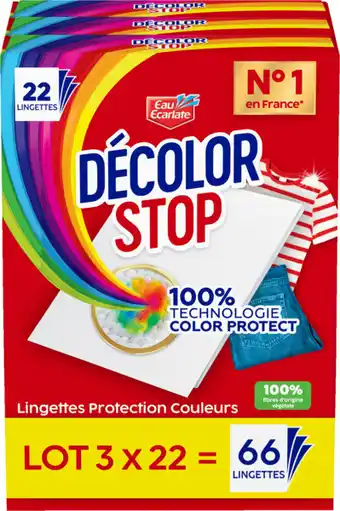 Auchan Supermarché Decolor stop lingettes anti décoloration core décolor stop offre