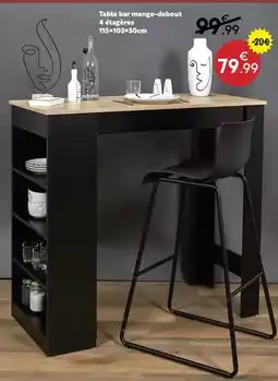 Maxi Bazar Table bar mange-debout 4 electrico offre