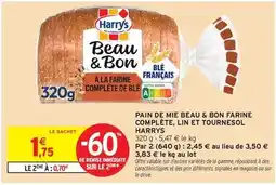 Intermarché Harry's - pain de mie beau & bon farine complete, lin et tournesol offre