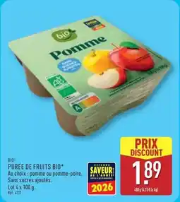 ALDI Purée de fruits bio offre